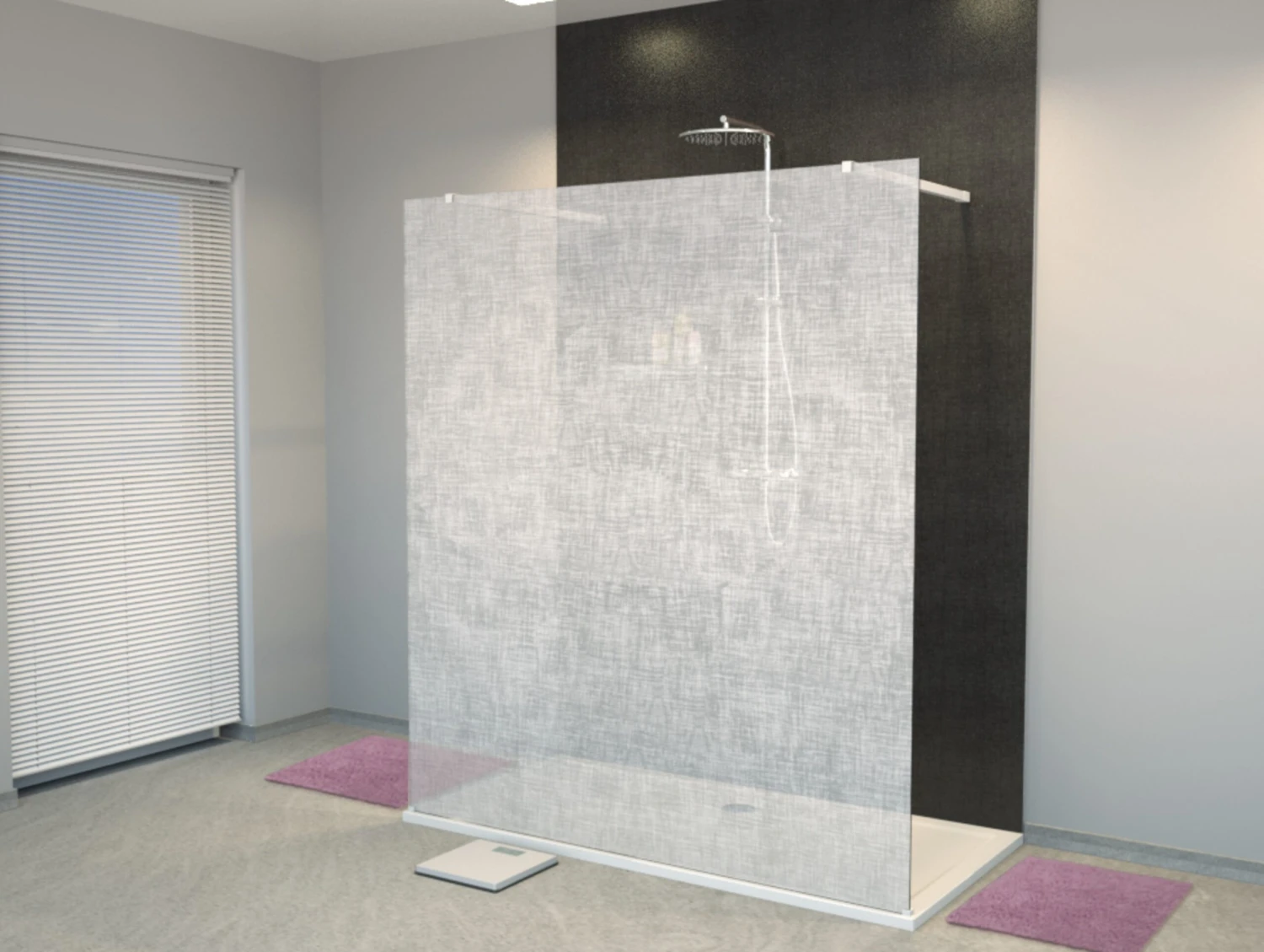 Balmani Modular Inloopdouche Met Vrijstaande Wand 180 X 200 Cm Linnen Wit Glas Glanzend Chroom Profiel - Afbeelding 2