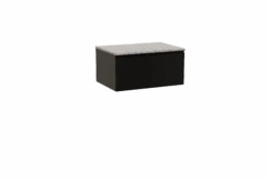 Storke Edge Zwevend Badkamermeubel 75 X 52 Cm Mat Zwart Met Tavola Enkel Tablet In Mat Wit/zwart Terrazzo