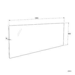 Balmani Giro Rechthoekig Badkamerspiegel 180 X 65 Cm Met Spiegelverlichting -Badkamerwinkel 06f8460fcb9796ae6c9292b30040c6a28523530c TT Balmani GIRO 1800 1