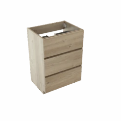 Storke Edge Staande Wastafelonderkast 60 X 46 Cm Ruwe Eik 3 Lades