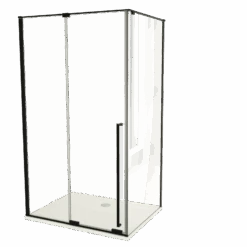 Luca Varess Stilus Douchehoek Met Schuifdeur En Vaste Zijwand 120 X 90 Cm Helder Glas Mat Zwart Profiel