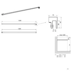 Balmani BMSS Stabilisatiestang Met Bevestigingsbout 120cm Brushed Rose Gold -Badkamerwinkel 09d8c9c4e84825b2878e2bd0868f3823d0664481 TT Balmani BMSS support arm 1200 1