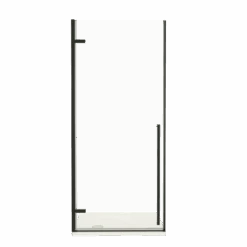 Luca Varess Stilus Linkse Douche Draaideur 90 X 200 Cm Helder Glas Mat Zwart Profiel