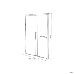 Luca Varess Senses Linkse Douche Schuifdeur 140 X 200 Cm Lined Glas Mat Zwart Profiel -Badkamerwinkel 0f2be2f4e6712ef9eb5f27f0f4d3785bef2c5345 TT LucaVaress SENSES L 1400 1 1