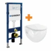 Linie Waldo Hangtoilet Glanzend Wit Open Spoelrand Met Geberit Duofix Inbouwreservoir
