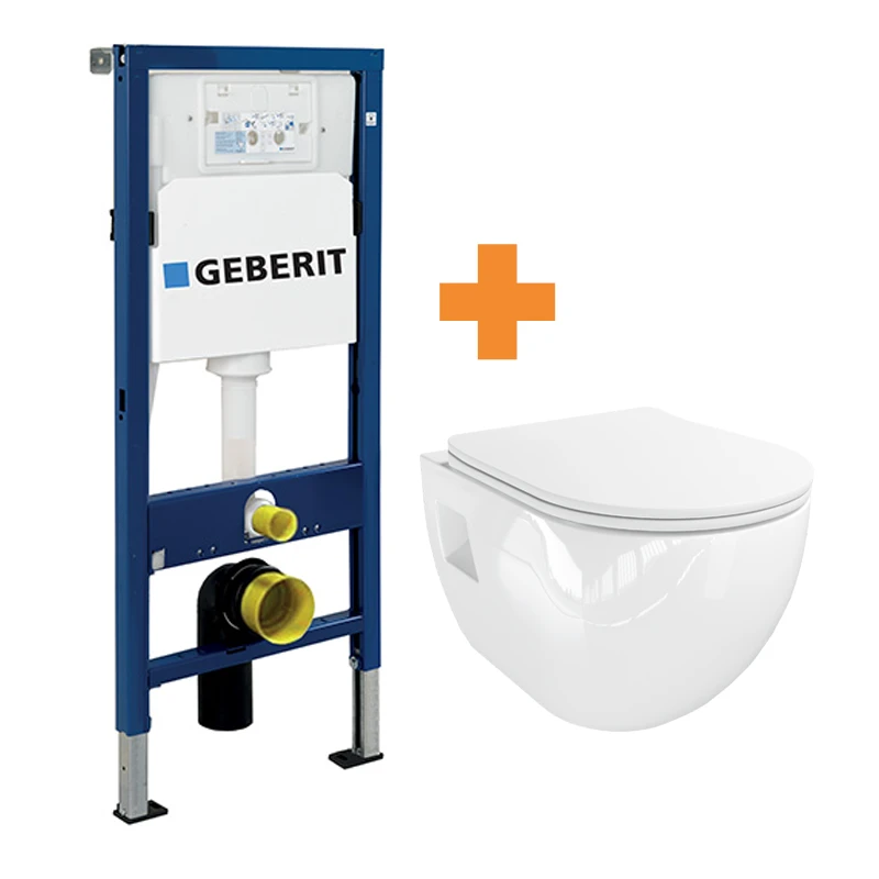 Linie Waldo Hangtoilet Glanzend Wit Open Spoelrand Met Geberit Duofix Inbouwreservoir 1 Linie Waldo Hangtoilet Glanzend Wit Open Spoelrand Met Geberit Duofix Inbouwreservoir