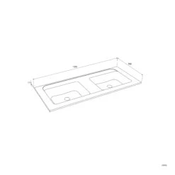 Balmani Tablo Strada Dubbele Wastafel Matte Composietmarmer (wit) 135 X 55 Cm -Badkamerwinkel 1f62154c2221553bdfa8aaf612391181a65cd8c5 TT Balmani STRADA D 1350 1