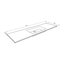 Storke Scuro Enkele Wastafel Mat Kwarts 155 X 52 Cm -Badkamerwinkel 21d933bf1ced125861f82ff84479ba10a2057929 Storke Scuro C 35 85 35 1560x525x15