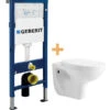 Linie Lina Hangtoilet Glanzend Wit Open Spoelrandloos Met Geberit Duofix UP100 Inbouwreservoir