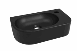 Luca Varess Rondo Handenwasser 41 X 22 Cm Mat Zwarte Porselein