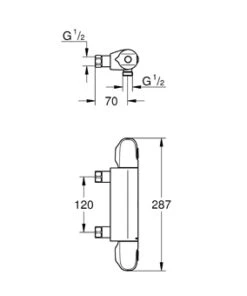 Grohe Grohtherm 1000 Douchekraan Thermostatisch Chroom 12cm Hartafstand -Badkamerwinkel 24ba103349133d737c1a7d8557f8d241e6f5eb80 38772 techntek01