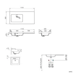 Storke Mata Asymmetrisch Linkse Wastafel Matte Solid Surface 110 X 52 Cm Combinatie Kast 45 Cm -Badkamerwinkel 29d3533caab93e6029c44236519194153d8c8c49 storke mata preinstall AL 65 45 1110x525x12