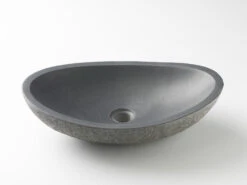 Balmani Toscana Piccolo Due Waskom Verzoete En Gebouchardeerde Graniet Ovaal 52 X 33 Cm