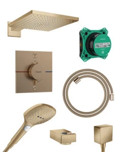 Hansgrohe Showerselect Comfort_E Thermostatische Kraan Inbouw Regendoucheset Met Regendouchekop 30 X 30 Cm Brushed Bronze