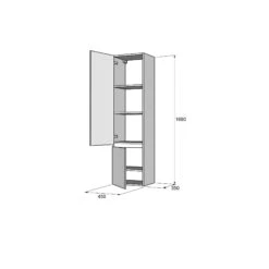 Balmani Cubo/Lucida Zwevende Badkamerkast Links Ruwe Eik 45 X 35 X 169 Cm -Badkamerwinkel 325f3fb24545bbe99316ee5cd6c72d97ffa44c5c Balmani Lucida Column 2drawer Left 450x1690x350