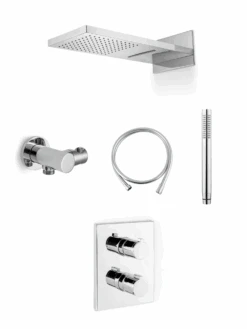 Blaufoss Smartbox Inbouw Regendoucheset Thermostatische Kraan Glanzend Chroom