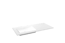 Storke Mata Asymmetrisch Linkse Wastafel Matte Solid Surface 110 X 52 Cm Combinatie Kast 45 Cm