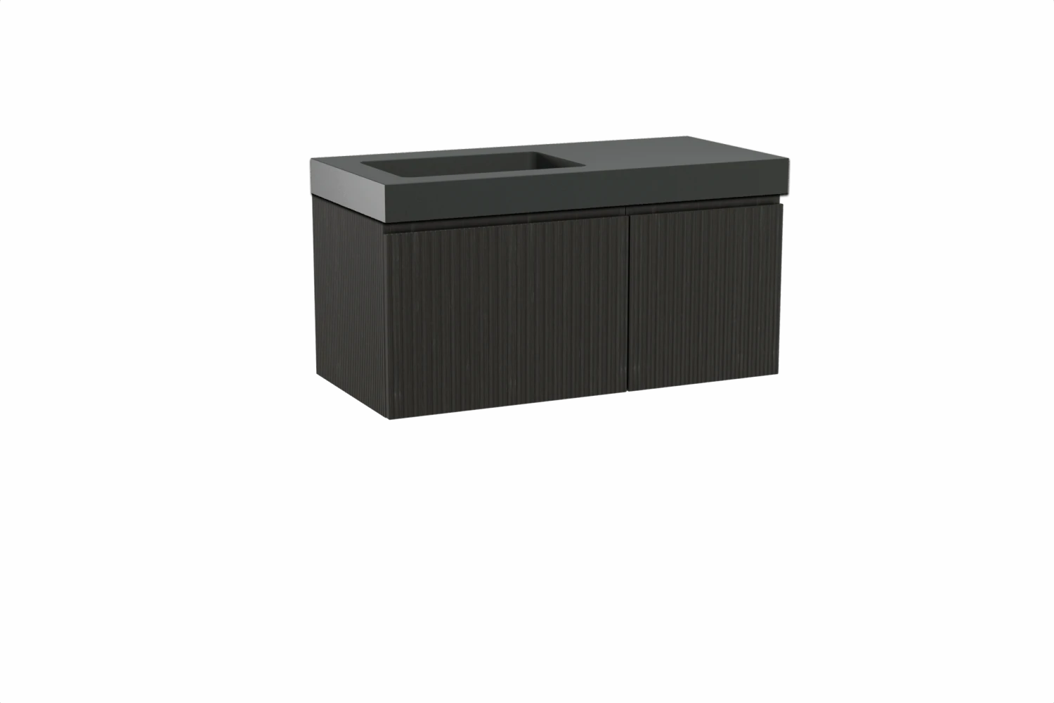 Storke Ribs Zwevend Badkamermeubel 110 X 52 Cm Zwarte Eik Met Scuro High Asymmetrisch Linkse Wastafel In Kwarts Mat Zwart Verticale Asymmetrische Rechte Ribbel 1 Storke Ribs Zwevend Badkamermeubel 110 X 52 Cm Zwarte Eik Met Scuro High Asymmetrisch Linkse Wastafel In Kwarts Mat Zwart Verticale Asymmetrische Rechte Ribbel