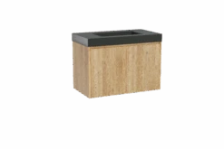 Storke Seda Zwevend Badkamermeubel 95 X 52 Cm Ruwe Eik Met Scuro High Enkele Wastafel In Kwarts