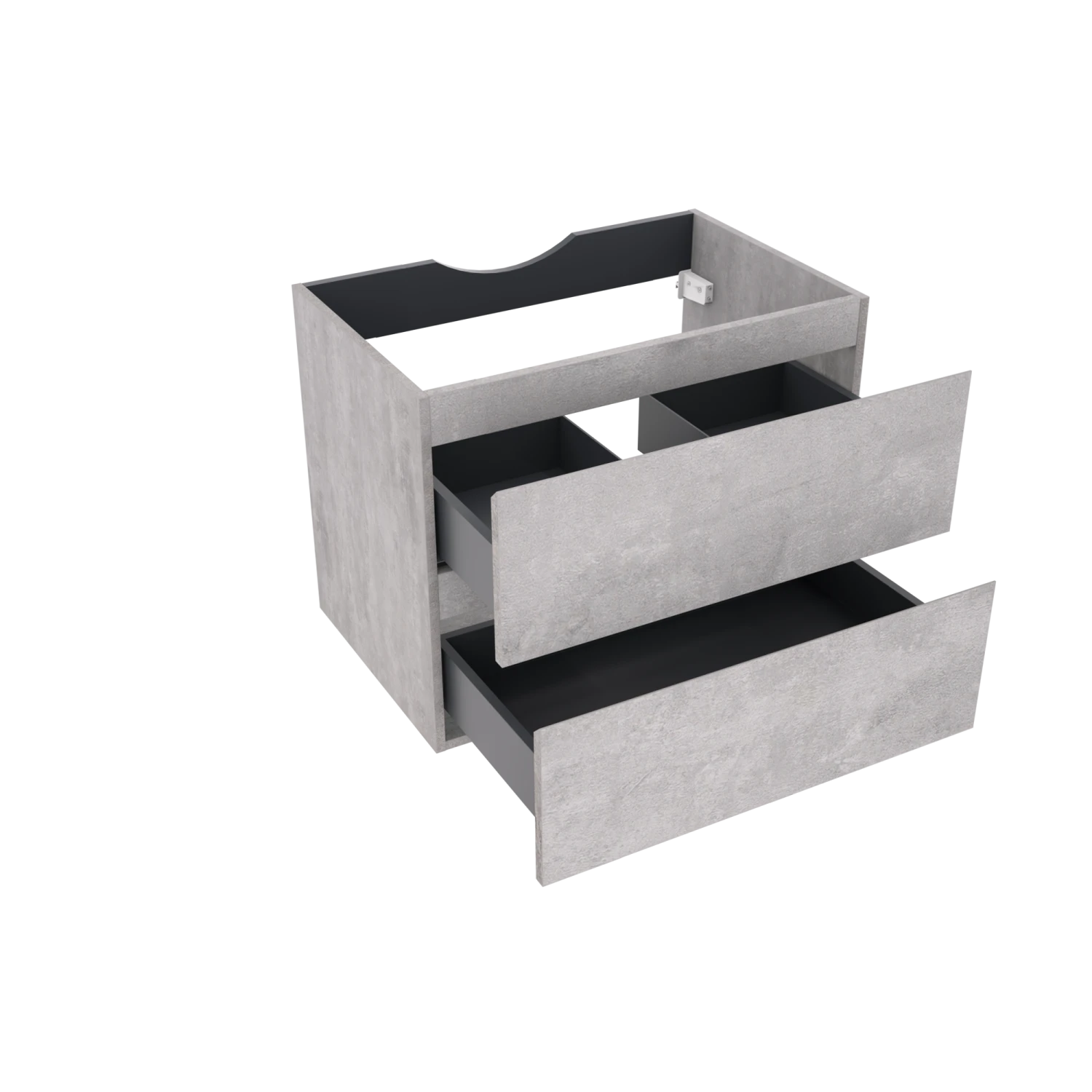 Linie Lado Zwevende Wastafelonderkast 70 X 46 Cm Beton Donkergrijs 2 Lades 3 Linie Lado Zwevende Wastafelonderkast 70 X 46 Cm Beton Donkergrijs 2 Lades - Afbeelding 3