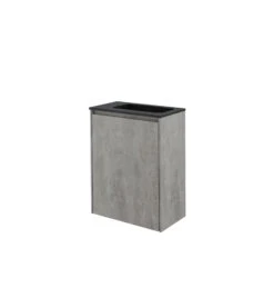 Storke Edge Zwevend Toiletmeubel 40 X 22 Cm Beton Donkergrijs Met Fina Wastafel In Mat Quartz