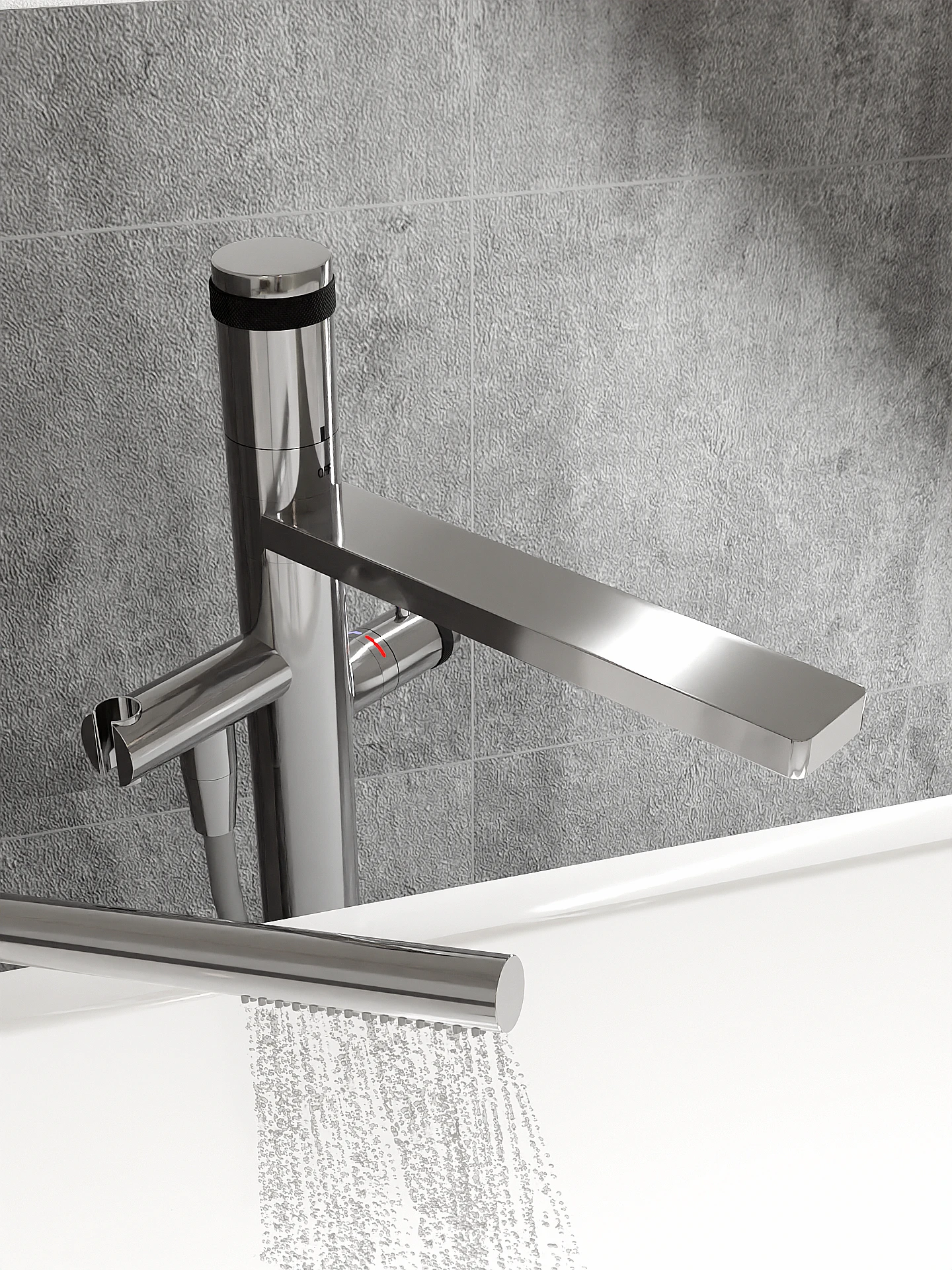 Blaufoss Sonic Vrijstaande Badkraan Thermostatisch Chroom 5 Blaufoss Sonic Vrijstaande Badkraan Thermostatisch Chroom - Afbeelding 5