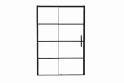 Luca Varess Senses Linkse Douche Schuifdeur 140 X 200 Cm Lined Glas Mat Zwart Profiel