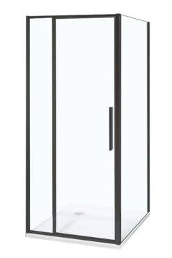 Luca Varess Morano Douchehoek Met Draaideur En 2 Vaste Zijwanden 80 X 80 Cm Helder Glas Mat Zwart Profiel