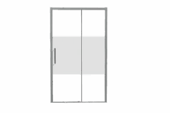 Luca Varess Senses Rechtse Douche Schuifdeur 120 X 200 Cm Helder Glas Met Matte Strook Glanzend Chroom Profiel