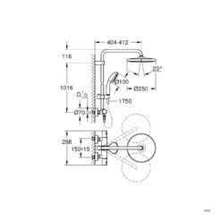 Grohe Vitalio Start Opbouw Regendoucheset Thermostatische Kraan Mat Zwart -Badkamerwinkel 53aa0a3c7ee441096d8b4f206eccdd55715bad20 TT Grohe VITALIO START SYSTEM 250 1