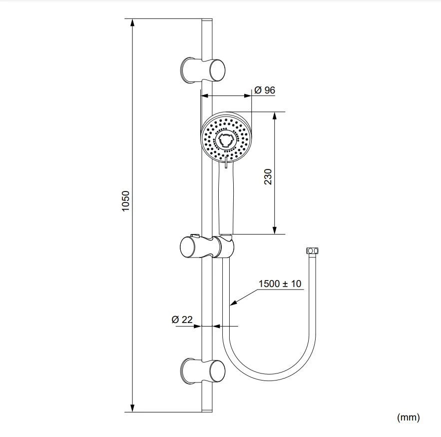Linie Torus 105 Glijstangset ø9,5cm 3 Functies Chroom 5 Linie Torus 105 Glijstangset ø9,5cm 3 Functies Chroom - Afbeelding 5
