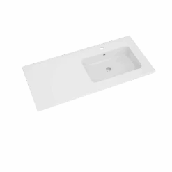 Linie Vano Asymmetrisch Rechtse Wastafel Mat Composiet Marmer 100 X 46 Cm