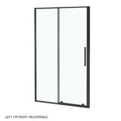 Luca Varess Morano Douchehoek Met Schuifdeur En Vaste Zijwand 80 X 120 Cm Helder Glas Mat Zwart Profiel - Deur