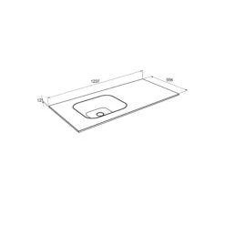 Balmani Tablo Arcato Asymmetrisch Linkse Wastafel Met Crepine Mat Steengrijze Solid Surface 120 X 55 Cm -Badkamerwinkel 68080b76c7c5debe2750c5afd8d1210ee1bfd94c TT Balmani TABLO ARCATO L 1207 1
