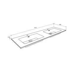 Storke Diva Dubbele Wastafel Glanzend Composiet Marmer 150 X 52 Cm -Badkamerwinkel 687a67c67ee152cc617bae8e0b6f22b3eaca9d52 Storke Diva D 1510x525x15