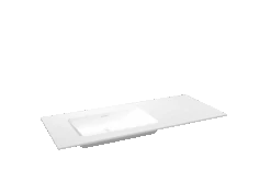 Storke Mata Asymmetrisch Linkse Wastafel Matte Solid Surface 120 X 52 Cm Combinatie Kast 35 Cm