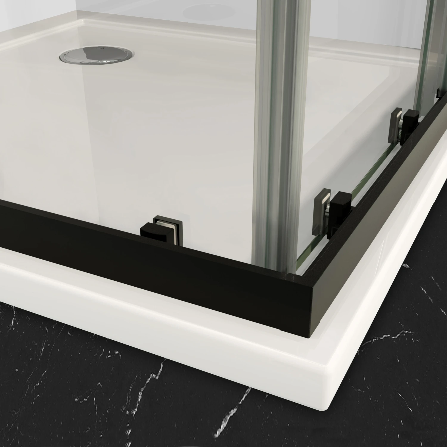 Luca Varess Vidor Douchehoek Met Hoekinstap En 2 Schuifdeuren 80 X 80 Cm Helder Glas Mat Zwart Profiel 2 Luca Varess Vidor Douchehoek Met Hoekinstap En 2 Schuifdeuren 80 X 80 Cm Helder Glas Mat Zwart Profiel - Afbeelding 2