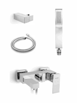 Blaufoss Cube Mengkraan Muurmontage Opbouw Badkraan Glanzend Chroom