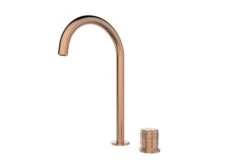 Blaufoss Pavilion Curve Verhoogde 2-gats Wastafelkraan Brushed Rosegold