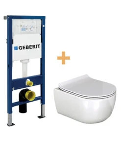 Luca Varess Metro Hangtoilet Glanzend Wit Open Spoelrand Met Geberit Duofix Inbouwreservoir
