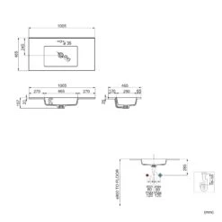 Linie Vano Enkele Wastafel Mat Composiet Marmer 100 X 46 Cm -Badkamerwinkel 75ad5e2d578c15f012f58ca02c8649ed76109ebd Linie vano preinstall C 1005x465x20