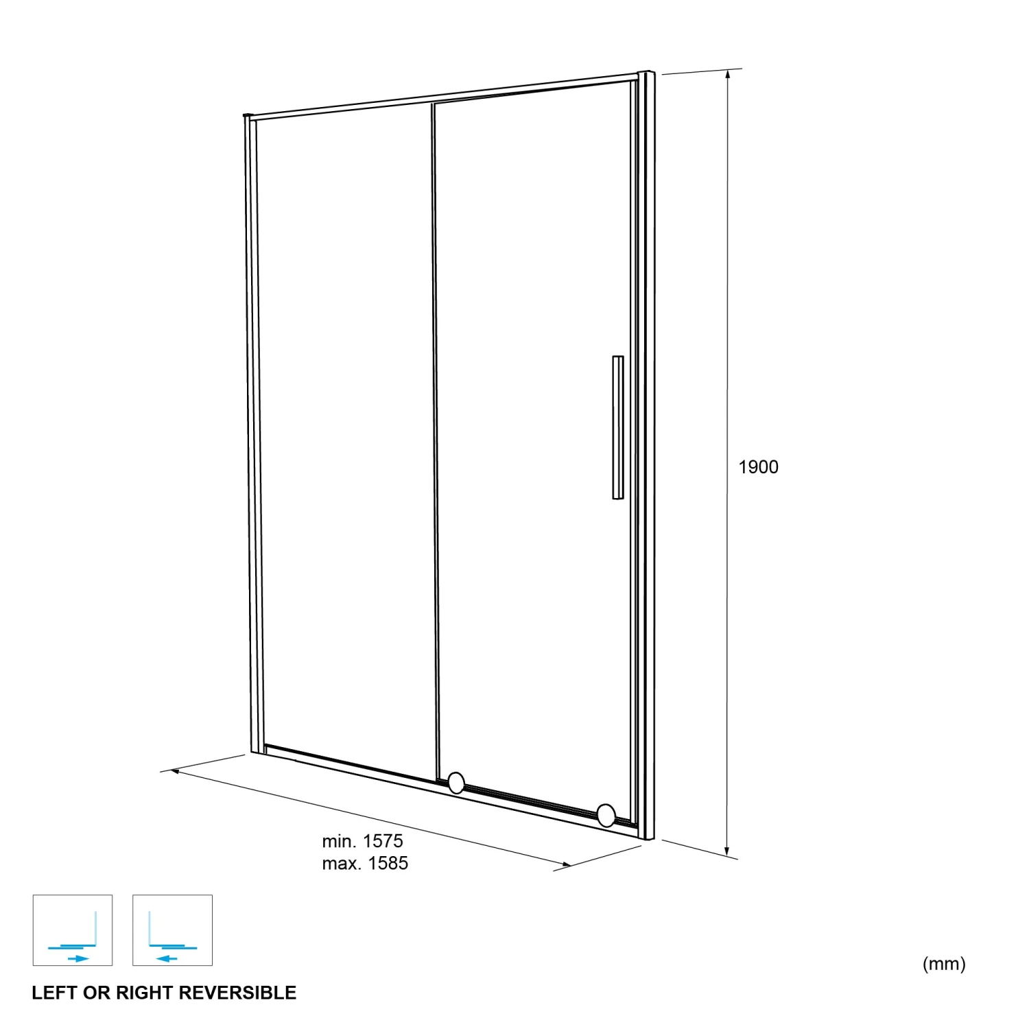 Luca Varess Morano Douchehoek Met Schuifdeur En Vaste Zijwand 160 X 80 Cm Helder Glas Glanzend Chroom Profiel - Deur 2 Luca Varess Morano Douchehoek Met Schuifdeur En Vaste Zijwand 160 X 80 Cm Helder Glas Glanzend Chroom Profiel - Deur - Afbeelding 2