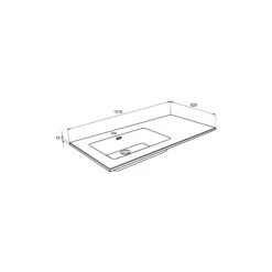 Storke Diva Asymmetrisch Linkse Wastafel Glanzend Composiet Marmer 100 X 52 Cm -Badkamerwinkel 7802609e95591bbeff890c57ae3d218b2f851880 Storke Diva AL 65 35 1010x525x15