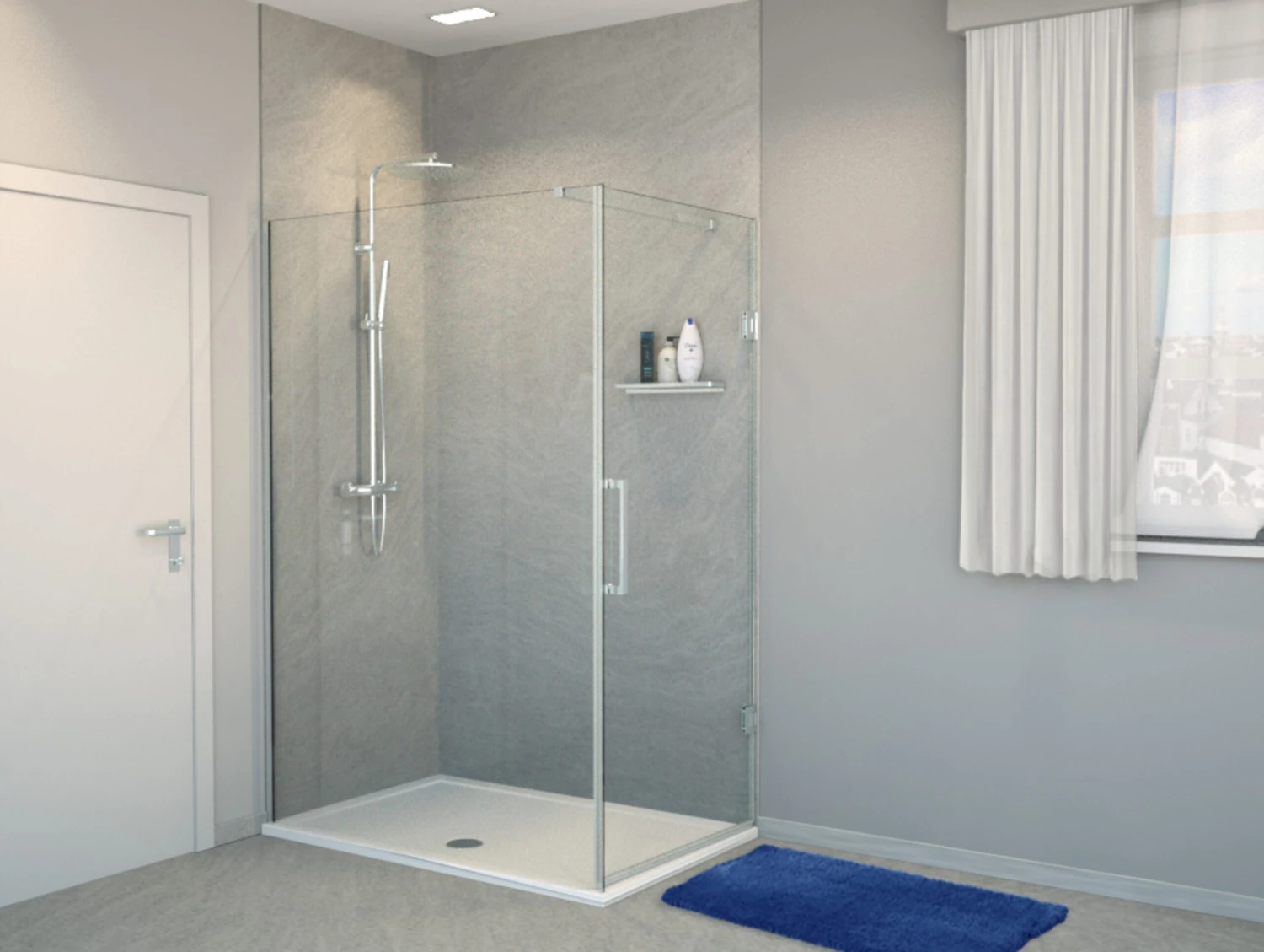 Balmani Modular Hoekdouche Met Deur 120 X 200 Cm Helder Glas Glanzend Chroom Profiel 2 Balmani Modular Hoekdouche Met Deur 120 X 200 Cm Helder Glas Glanzend Chroom Profiel - Afbeelding 2