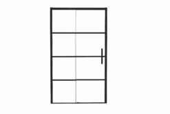 Luca Varess Senses Linkse Douche Schuifdeur 120 X 200 Cm Lined Glas Mat Zwart Profiel