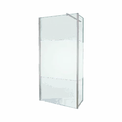 Balmani Move Inloopdouche Met Beweegbare Zijwand 100 X 200 Cm Helder Glas Met Matte Strook Glanzend Chroom Profiel