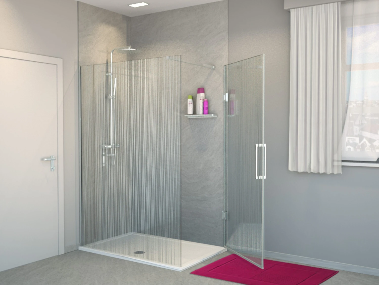 Balmani Modular Hoekdouche Met Deur 140 X 200 Cm Mikado Glas Glanzend Chroom Profiel 1 Balmani Modular Hoekdouche Met Deur 140 X 200 Cm Mikado Glas Glanzend Chroom Profiel