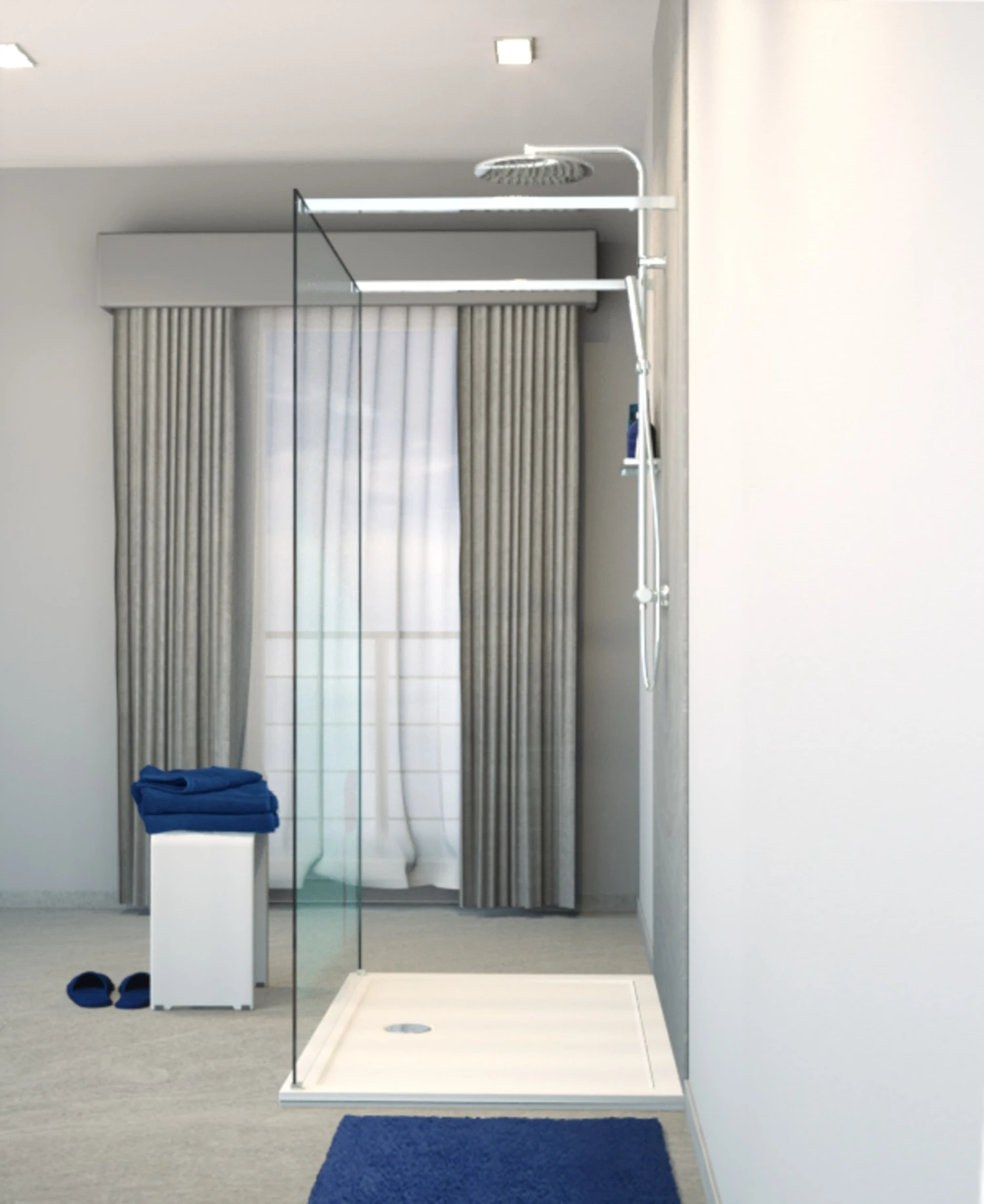 Balmani Modular Inloopdouche Met Vrijstaande Wand 150 X 200 Cm Helder Glas Glanzend Chroom Profiel - Afbeelding 2