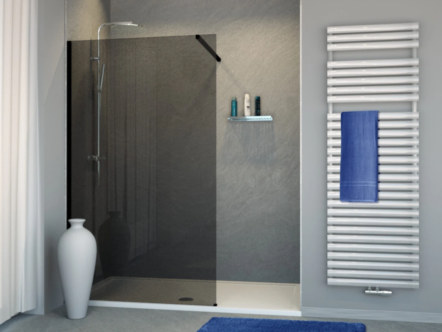 Balmani Modular Nisdouche 120 X 200 Cm Rookglas Mat Zwart Profiel 1 Balmani Modular Nisdouche 120 X 200 Cm Rookglas Mat Zwart Profiel