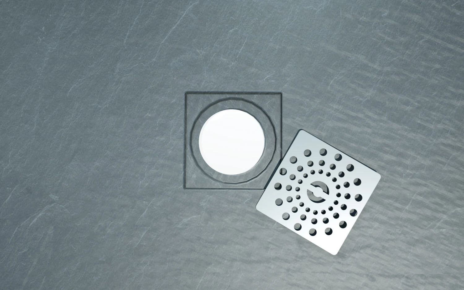 Linie Lido Douchebak 120 X 80 Cm Composietmarmer Donkergrijs Leisteenstructuur 2 Linie Lido Douchebak 120 X 80 Cm Composietmarmer Donkergrijs Leisteenstructuur - Afbeelding 2